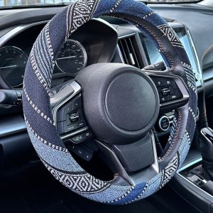 Mexican Serape Steering Wheel Cover Navy